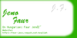 jeno faur business card